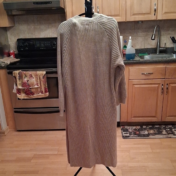 POL Oversized Open-Front Cream Ribbed Cardigan - Picture 12 of 12